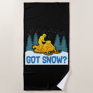 Snowmobiling - Got Snow Funny Snowmobiling Beach Towel
