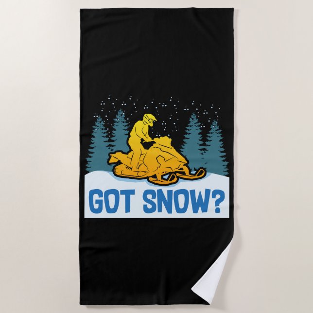 Snowmobiling - Got Snow Funny Snowmobiling Beach Towel (Front)