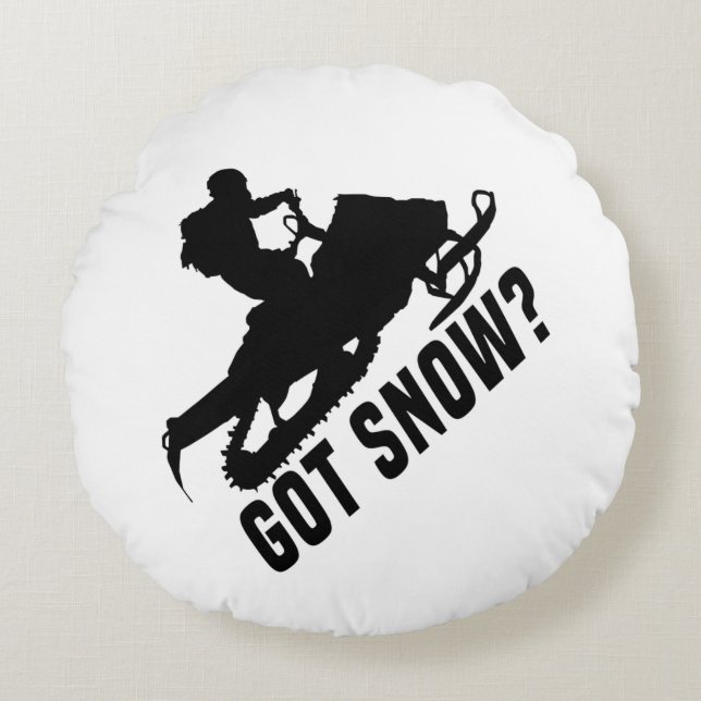 Snowmobiling - Got Snow Snowmobile Gifts Round Pillow (Front)