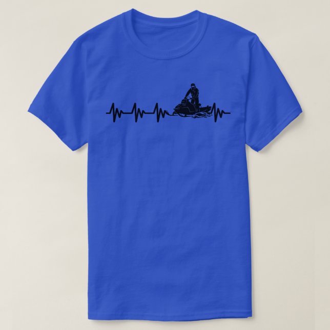 Snowmobiling Heartbeat Snowmotorcycle Snowmobile  T-Shirt (Design Front)