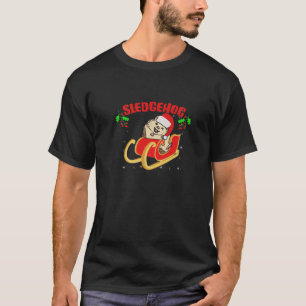 Snowmobiling Hedgehog Snow Ski Sled Christmas Sled T-Shirt