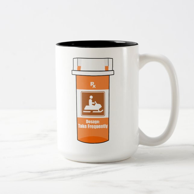 Snowmobiling Is My Drug Two-Tone Coffee Mug (Right)