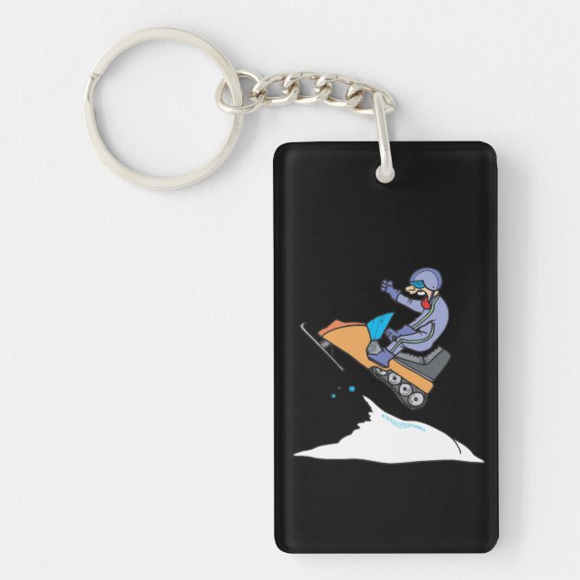 Snowmobiling Jump Keychain (Front)