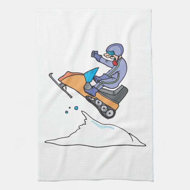 Snowmobiling Jump Kitchen Towel (Vertical)