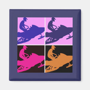 Snowmobiling Pop Art Magnet