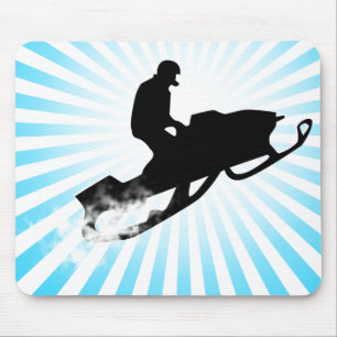 snowmobiling powder trail mouse pad