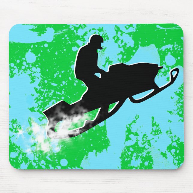 snowmobiling powder trail mouse pad (Front)