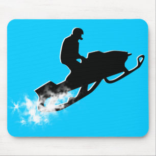 snowmobiling powder trail mouse pad