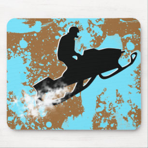 snowmobiling powder trail mouse pad