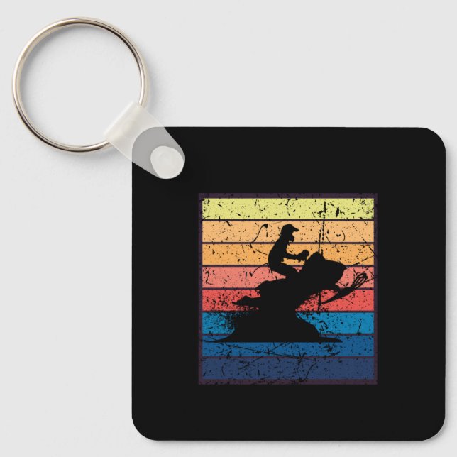 Snowmobiling Retro Keychain (Front)