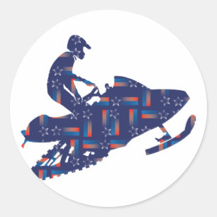 Snowmobiling/Shooting-Star-Sledder Classic Round Sticker