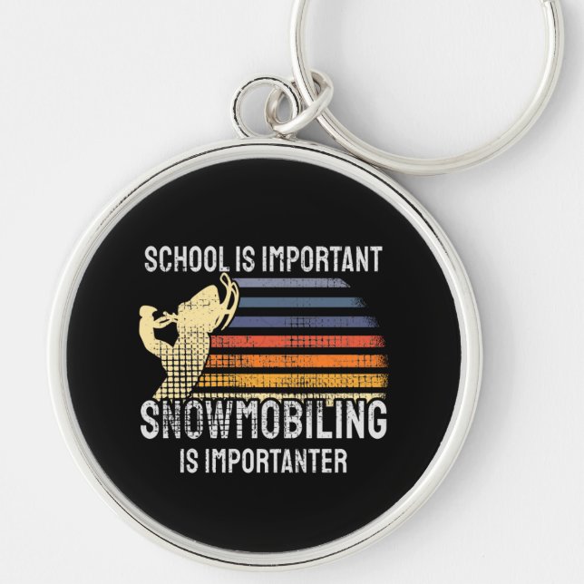 Snowmobiling Snowmobile Keychain (Front)