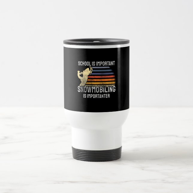 Snowmobiling Snowmobile  Travel Mug (Center)