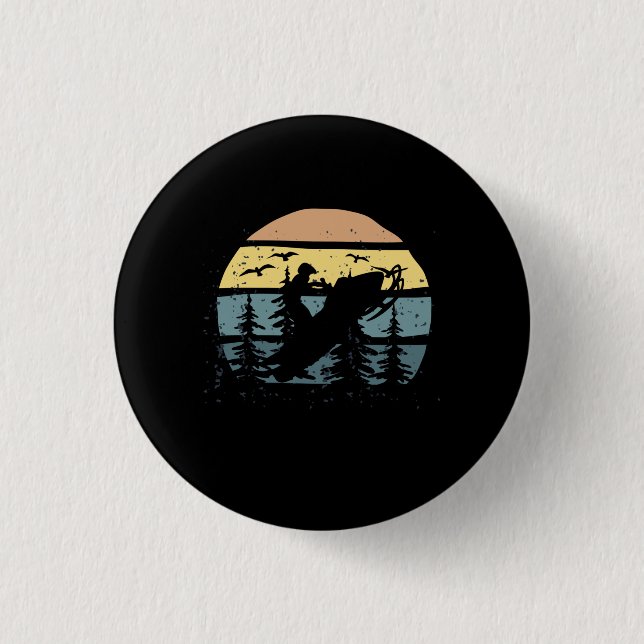 Snowmobiling Snowmobilie 1 Inch Round Button (Front)