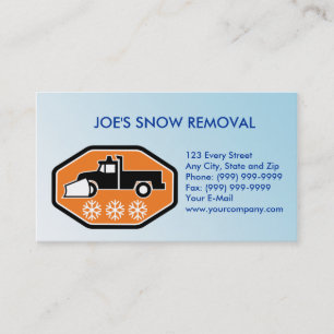 Snowplow pickup truck business card
