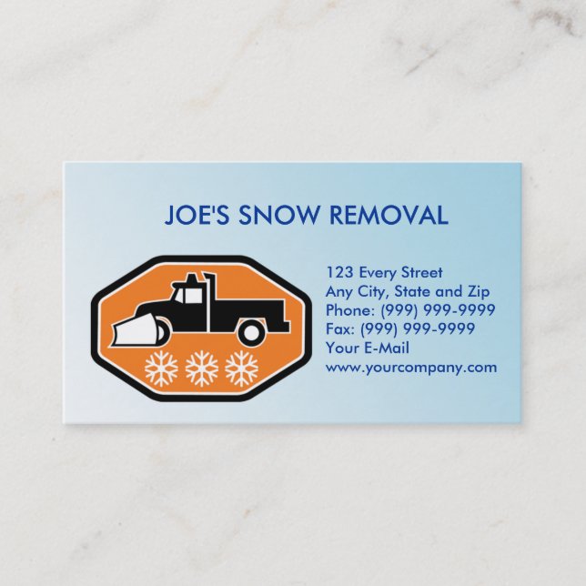 Snowplow pickup truck business card (Front)