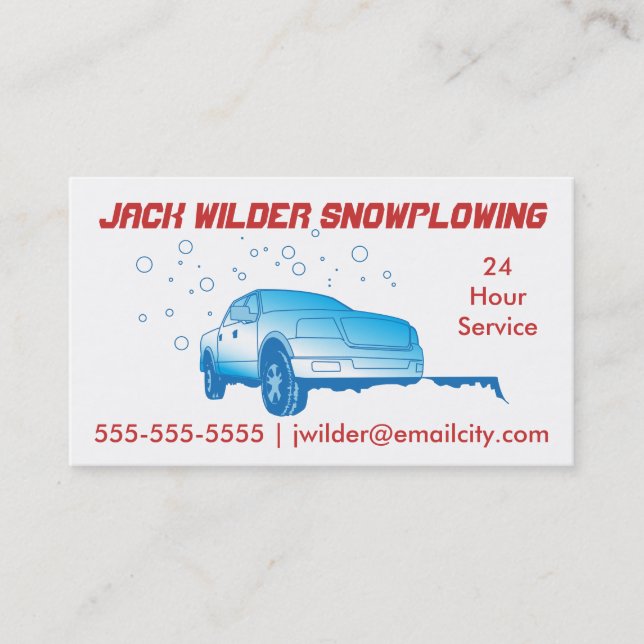 Snowplowing Action Business Card (Front)