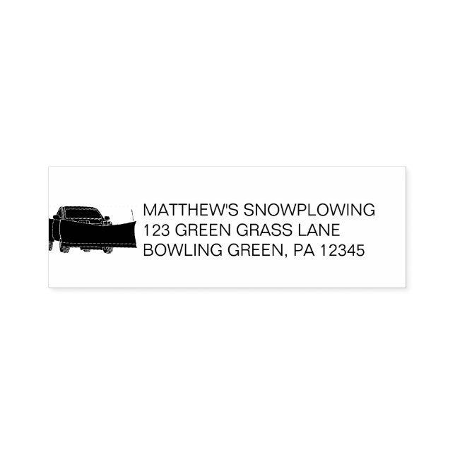Snowplowing Business Snow Plow Return Address Self-inking Stamp (Design)