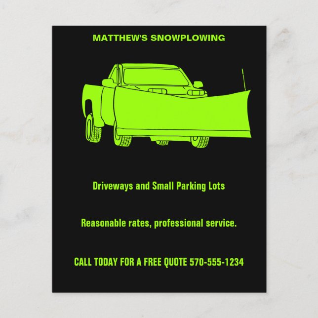 Snowplowing Pickup Truck with Plow Snowplow Flyer (Front)