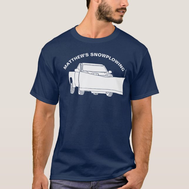 Snowplowing Pickup Truck with Plow Snowplow T-Shirt (Front)