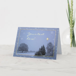 Snowscape (customizable) holiday card