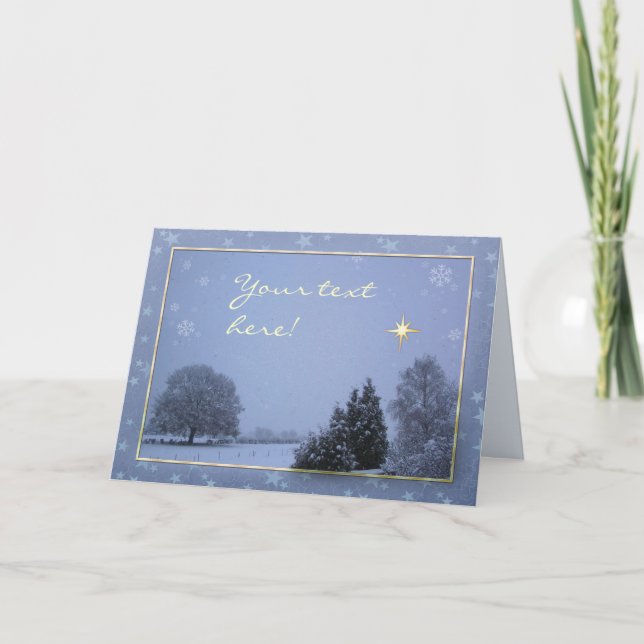 Snowscape (customizable) holiday card (Front)