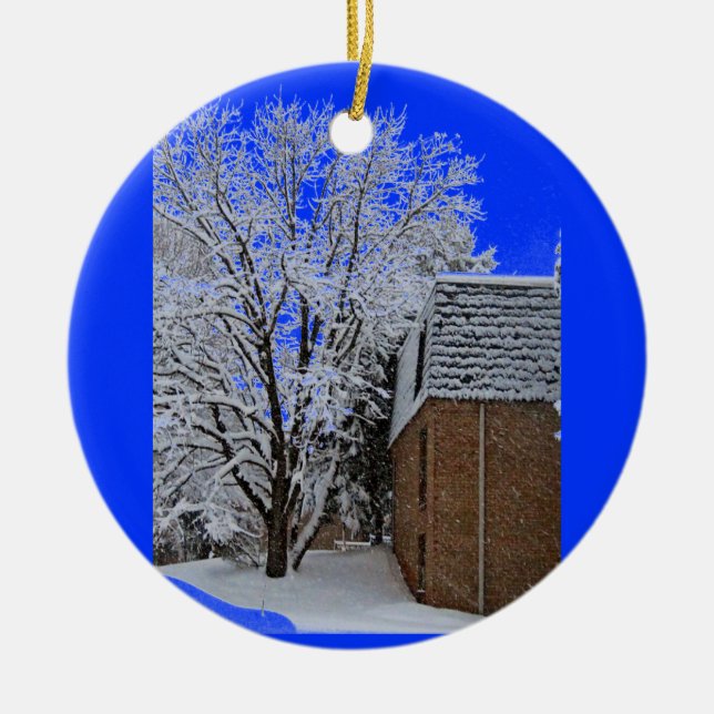 Snowscapes of New Jersey Ceramic Ornament (Front)