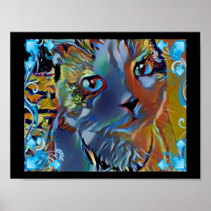 snowshoe blue supernatural kitty poster