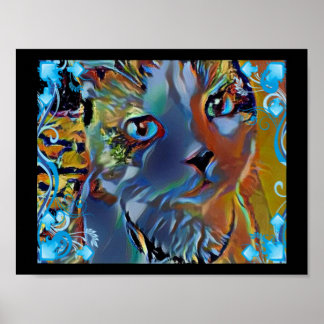 snowshoe blue supernatural kitty poster