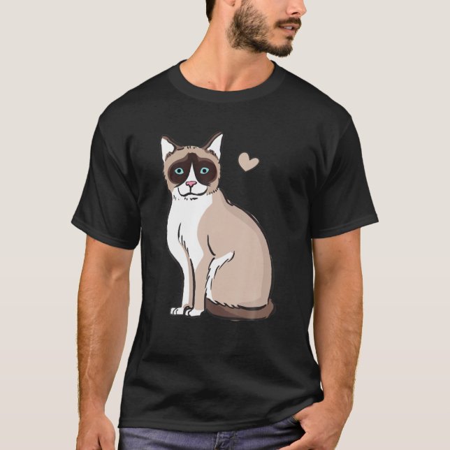 Snowshoe Cat Funny T-Shirt (Front)