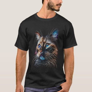 Snowshoe Colourful graphic Cat Dad Mom Men Women T-Shirt