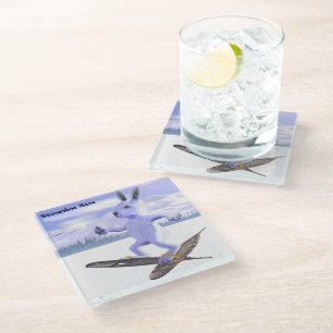 Snowshoe Hare Glass Coaster