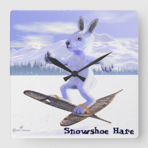 Snowshoe Hare Square Wall Clock