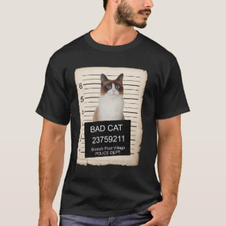 Snowshoe Kitten Mug Shot Bad Cat Long Sleeve Shirt