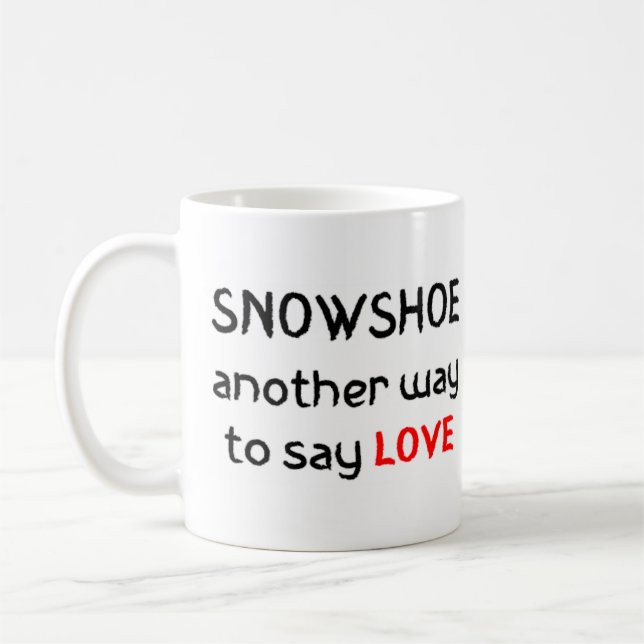 snowshoe love coffee mug (Left)