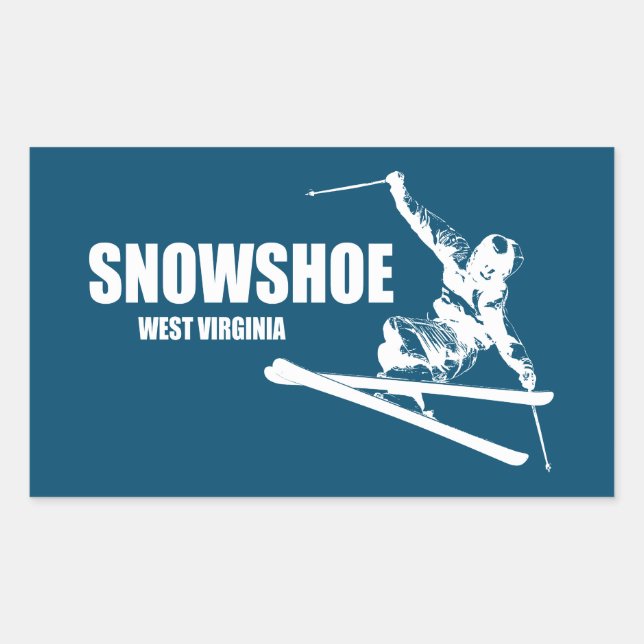 Snowshoe Mountain West Virginia Skier Sticker (Front)
