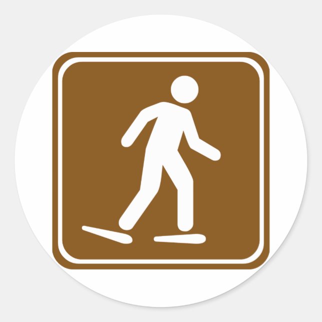 Snowshoe Trail Highway Sign Classic Round Sticker (Front)
