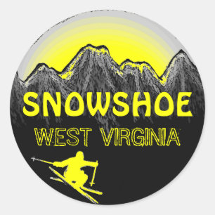 Snowshoe West Virginia jaune autocollants de ski