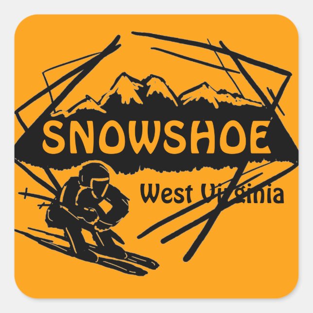 Snowshoe West Virginia orange logo autocollants (Devant)