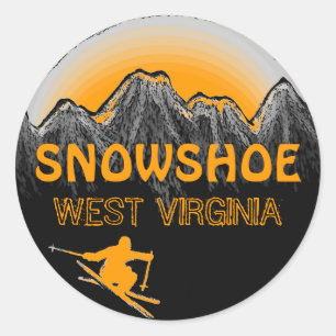 Snowshoe West Virginia orange ski stickers