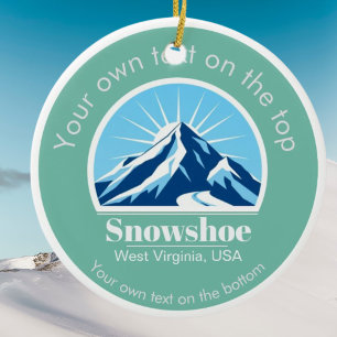 Snowshoe West Virginia usa ski resort medal  Ceramic Ornament