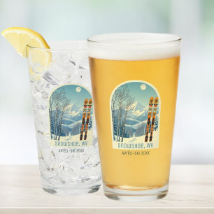 Snowshoe West Virginia USA vacation ski beer Glass