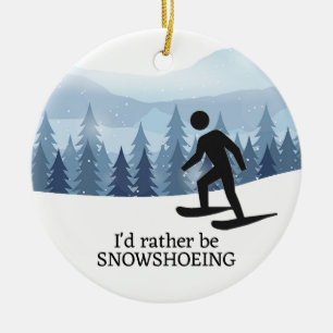Snowshoeing Design Ceramic Ornament