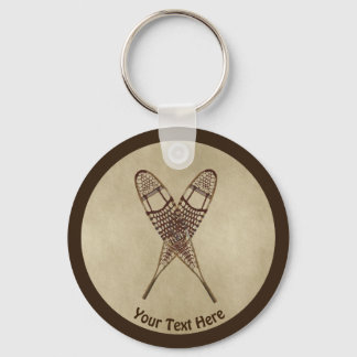 Snowshoes On Old Paper Keychain