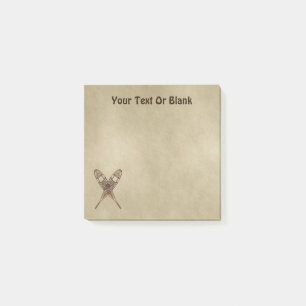 Snowshoes On Old Paper Post-it Notes