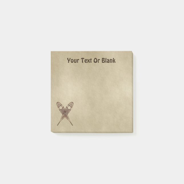 Snowshoes On Old Paper Post-it Notes (Front)