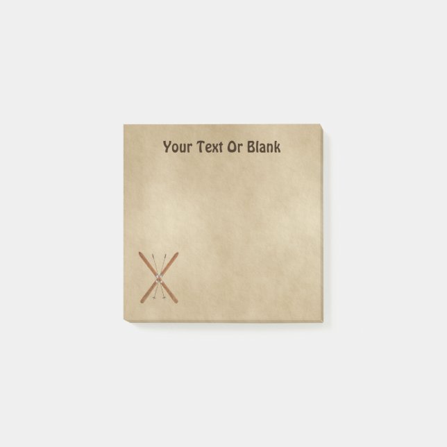 Snowshoes On Old Paper Post-it Notes (Front)