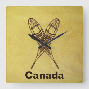 Snowshoes Square Wall Clock