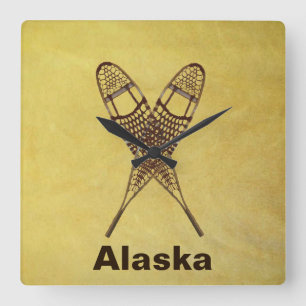 Snowshoes Square Wall Clock