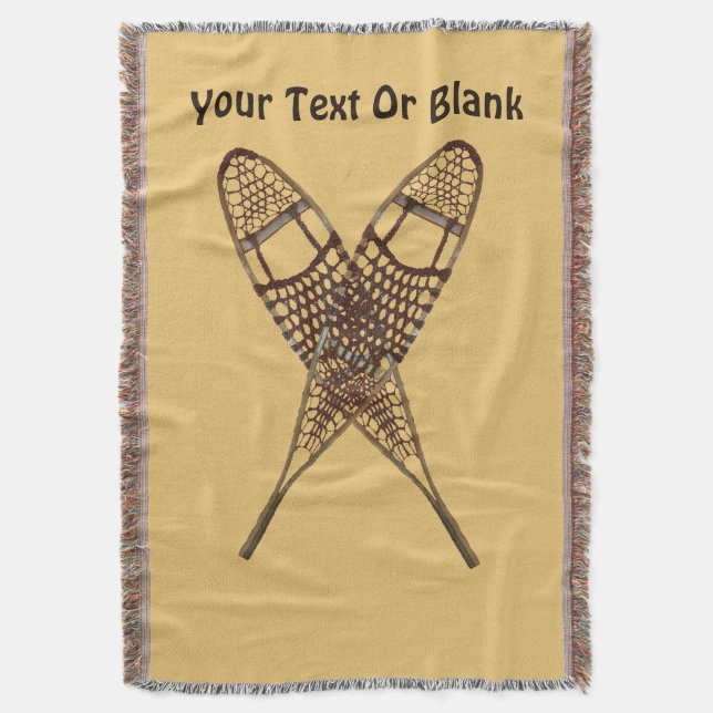 Snowshoes Throw Blanket (Front Vertical)